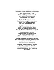 Two Feet From The Hole-Downhill