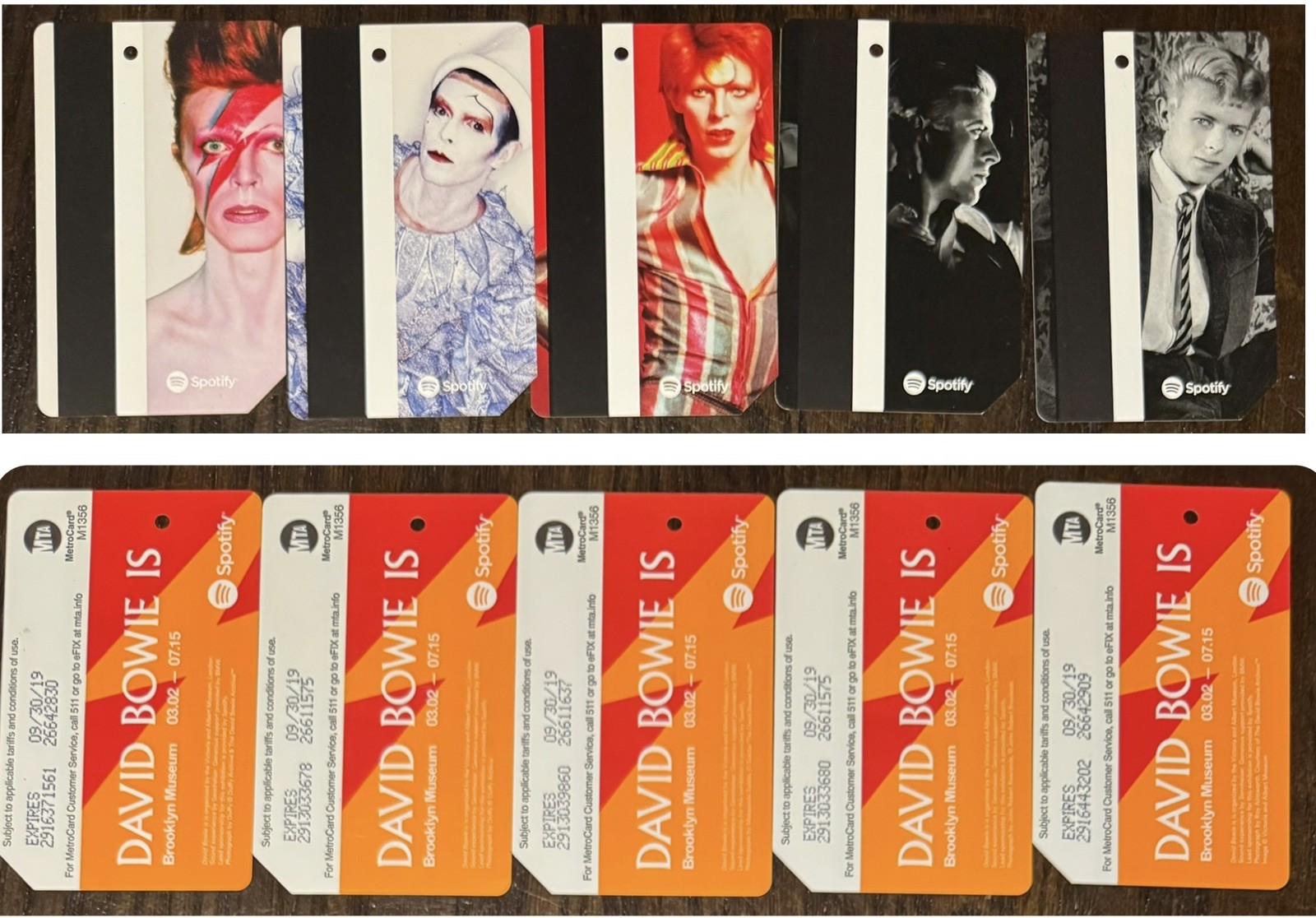 David Bowie Is exhibit MetroCard set